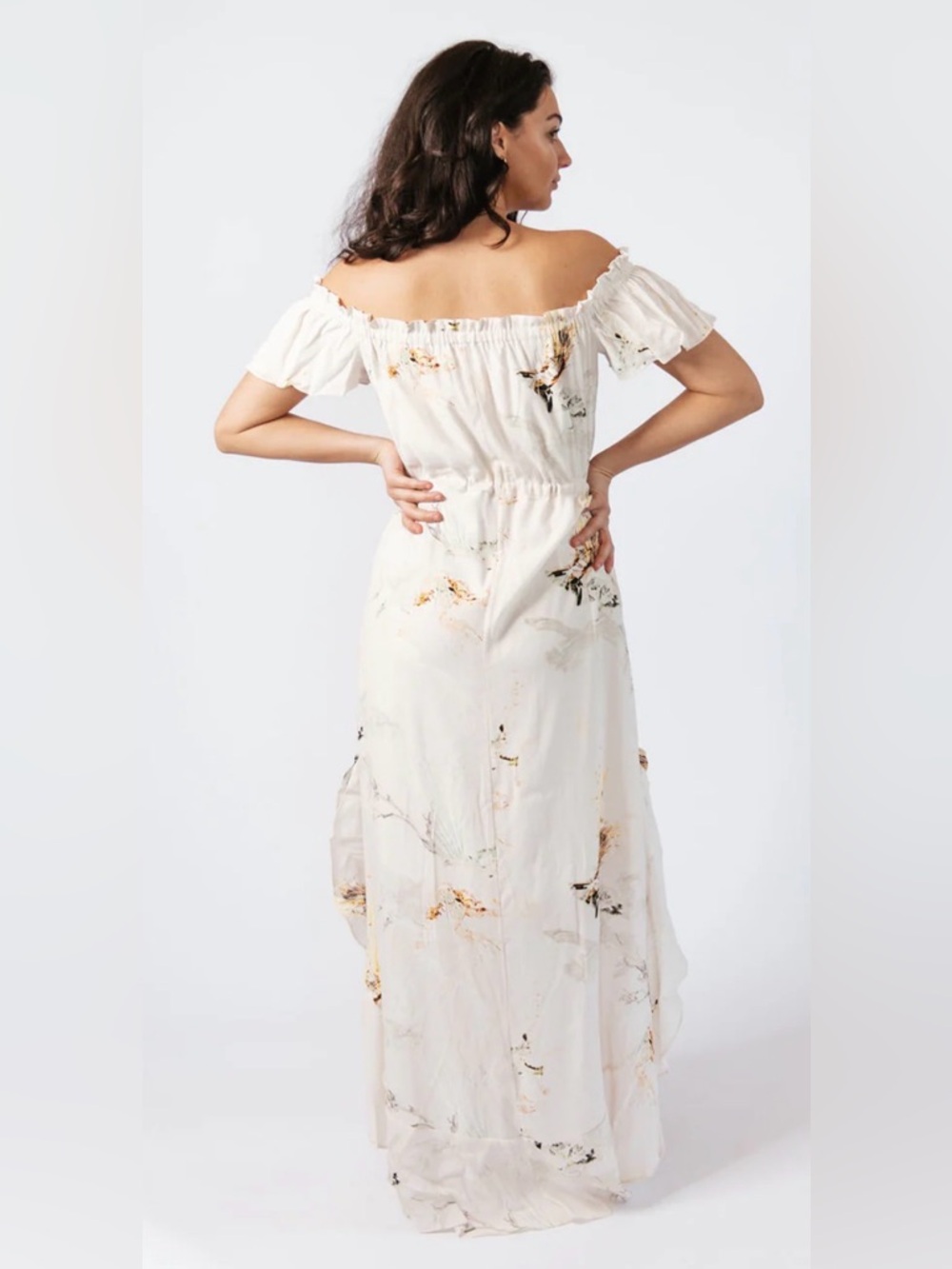 Tribe Kelley Women's High low Dawn Dress - White Floral - Medium - Picture 10 of 10